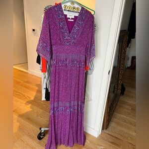 ba&sh Purple Patterned Bohemian Maxi Dress
